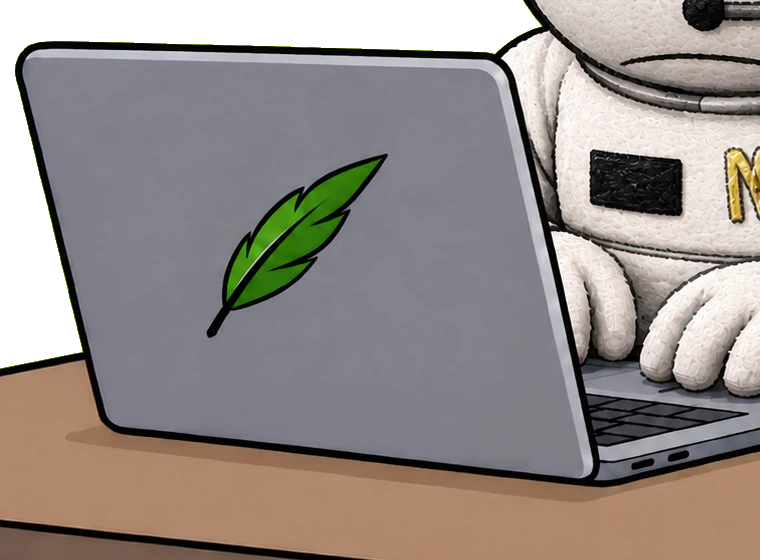 the laptop on the counter, lid closed, inventory number underneath